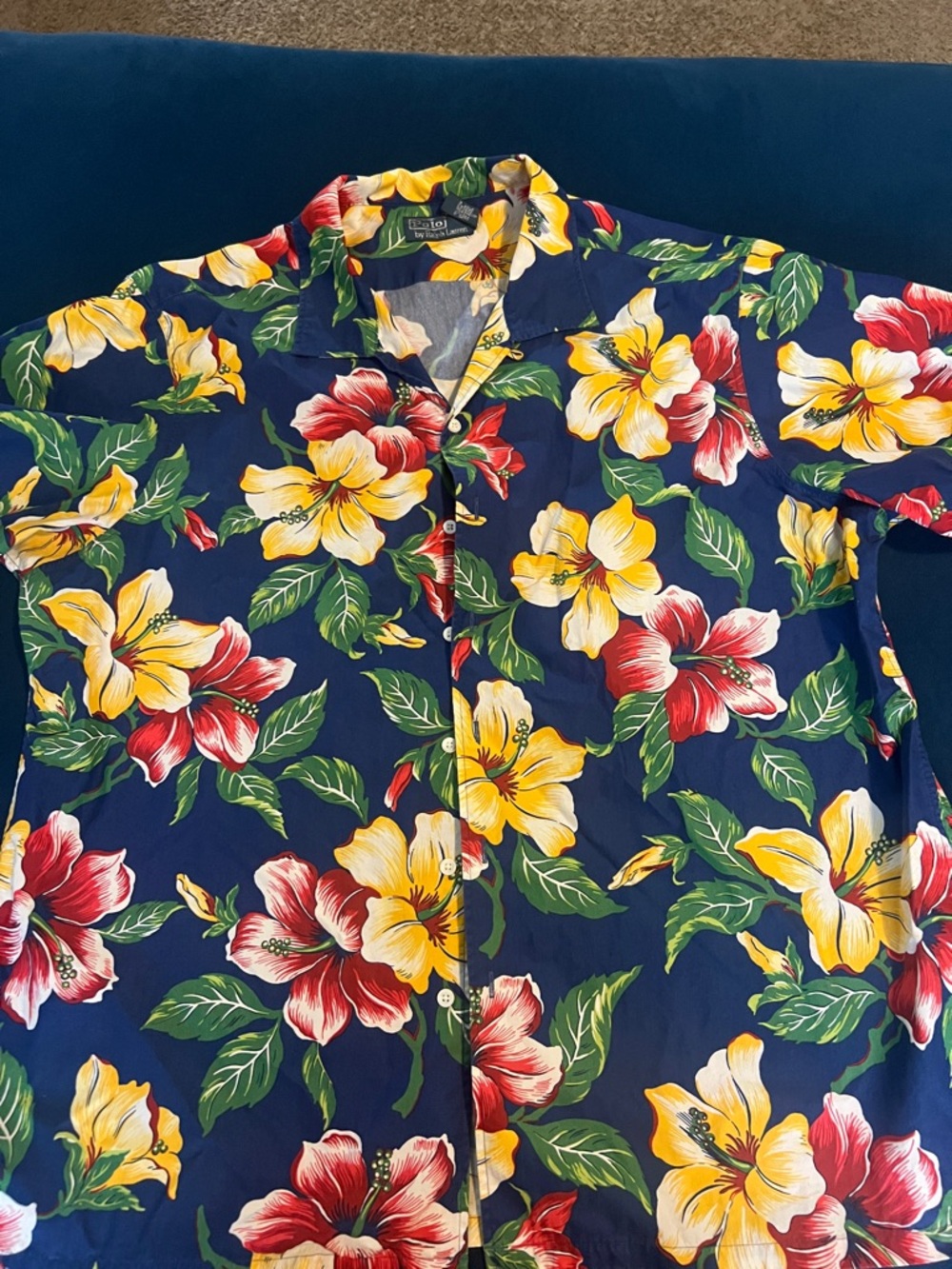 Polo by Ralph Lauren Navy Hawaiian Floral Button-Down Shirt